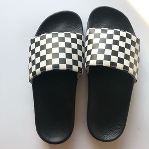 VANS SLIDES checkerboard sandals